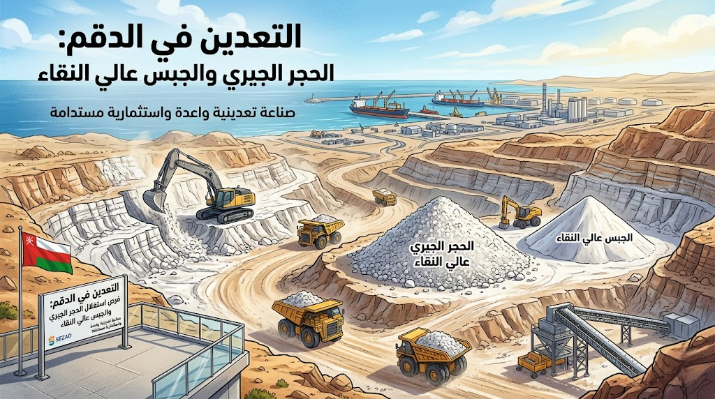 التعدين في الدقم: فرص استغلال الحجر الجيري والجبس عالي النقاء