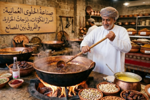 صناعة الحلوى العمانية: أسرار المكونات، درجات الحرارة، والفروق بين المصانع
