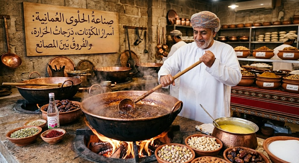 صناعة الحلوى العمانية: أسرار المكونات، درجات الحرارة، والفروق بين المصانع