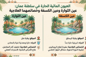 العيون المائية الحارة في سلطنة عمان: عين الثوارة وعين الكسفة وخصائصهما العلاجية