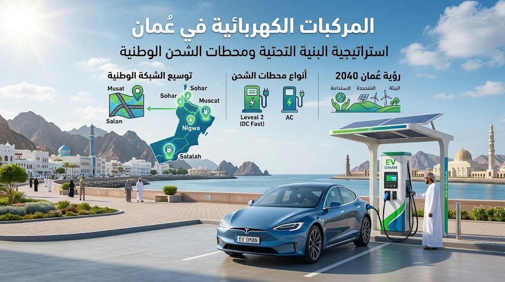 المركبات الكهربائية في عُمان: استراتيجية البنية التحتية ومحطات الشحن الوطنية