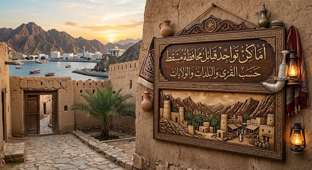 اماكن تواجد قبائل محافظة مسقط حسب القرى والبلدات والولايات