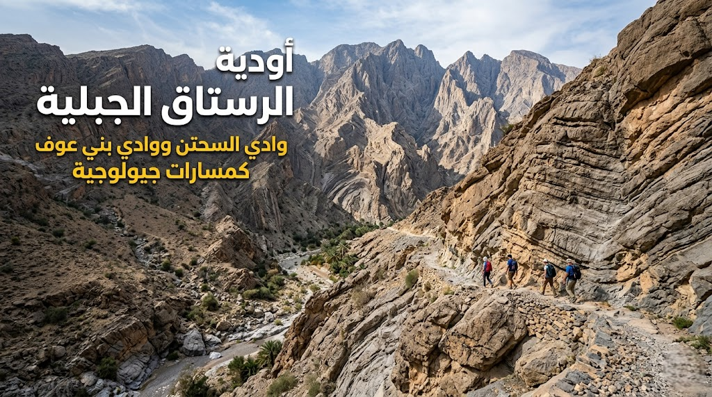 أودية الرستاق الجبلية: وادي السحتن ووادي بني عوف كمسارات جيولوجية