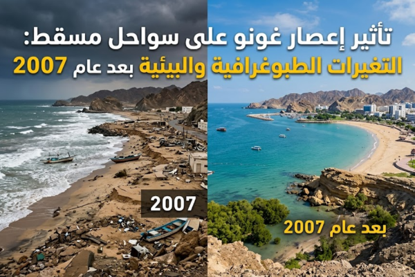 تأثير إعصار غونو على سواحل مسقط: التغيرات الطبوغرافية والبيئية بعد عام 2007