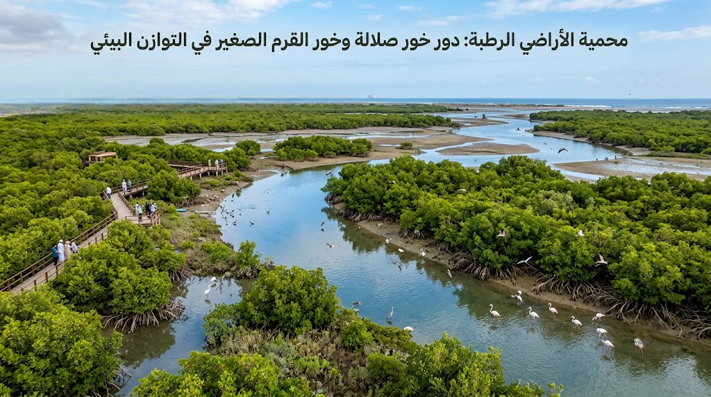 محمية الأراضي الرطبة: دور خور صلالة وخور القرم الصغير في التوازن البيئي
