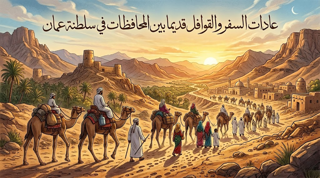 عادات السفر والقوافل قديماً بين المحافظات في سلطنة عمان