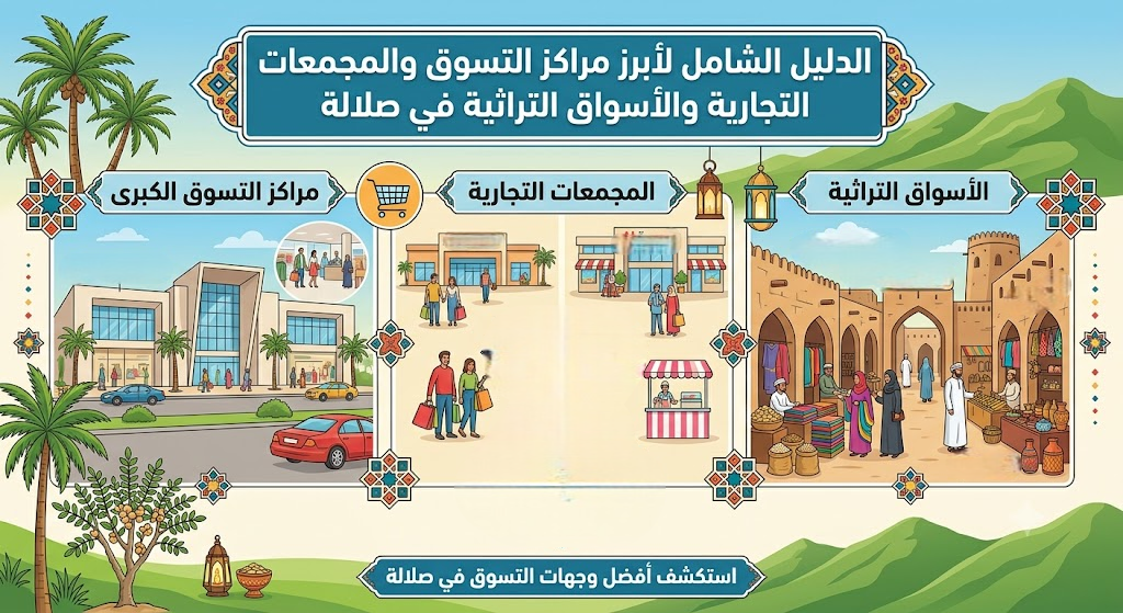 الدليل الشامل لابرز مراكز التسوق والمجمعات التجارية والاسواق التراثية في صلالة