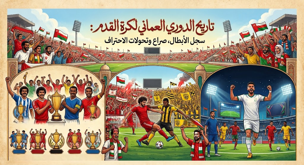 تاريخ الدوري العماني لكرة القدم: سجل الأبطال، صراع القمة، وتحولات الاحتراف