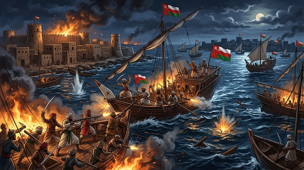 تحرير العمانيون للبحرين من النفوذ الفارسي