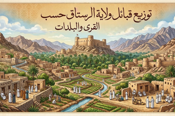 توزيع قبائل ولاية الرستاق حسب القرى والبلدات