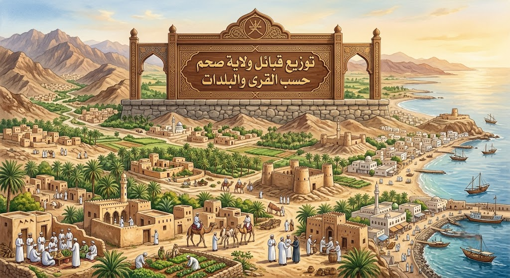 توزيع قبائل ولاية صحم حسب القرى والبلدات