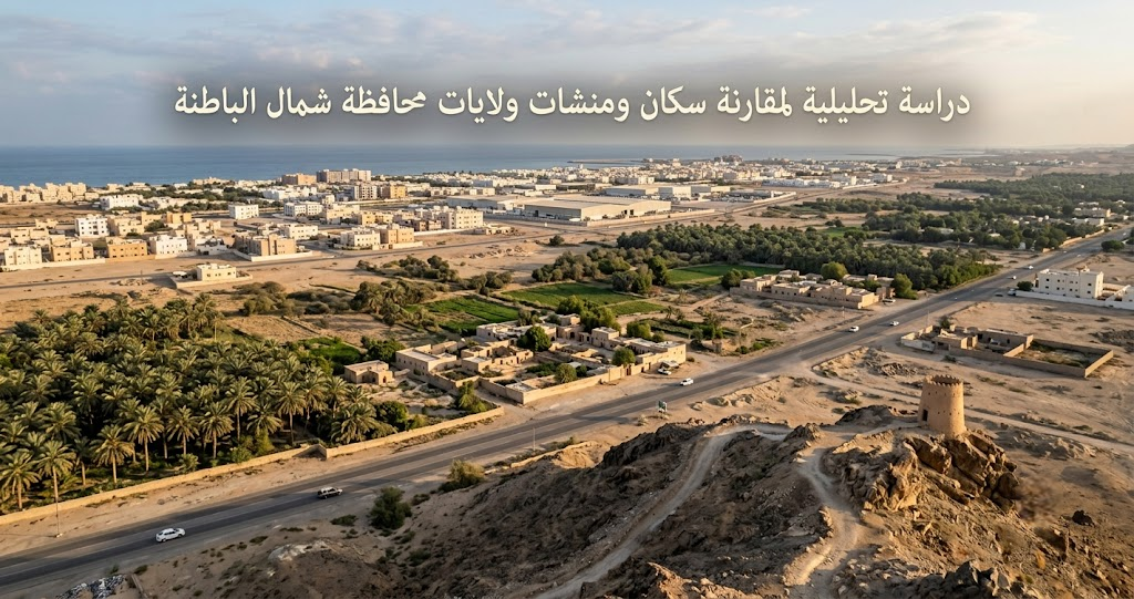 دراسة تحليلية لمقارنة سكان ومنشات ولايات محافظة شمال الباطنة