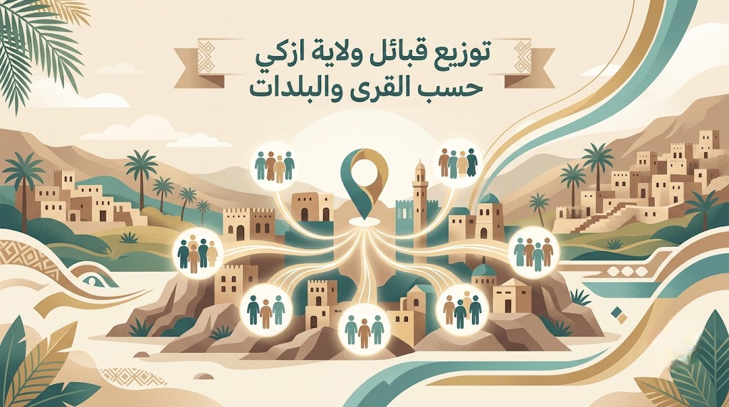 توزيع قبائل ولاية ازكي حسب القرى والبلدات