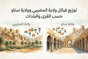 توزيع قبائل ولاية المضيبي وولاية سناو حسب القرى والبلدات