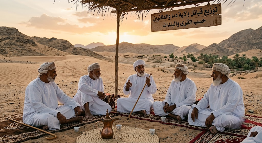 تواجد قبائل ولاية دما والطائيين حسب القرى والبلدات