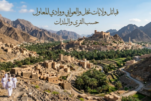 قبائل ولايات نخل والعوابي ووادي المعاول حسب القرى والبلدات