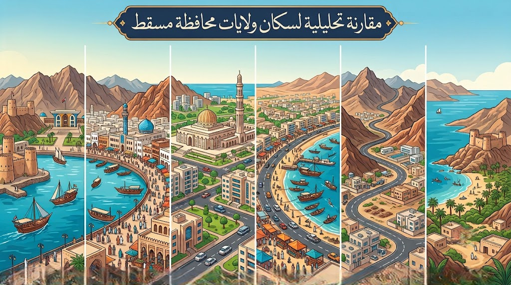 مقارنة تحليلية لسكان ولايات محافظة مسقط